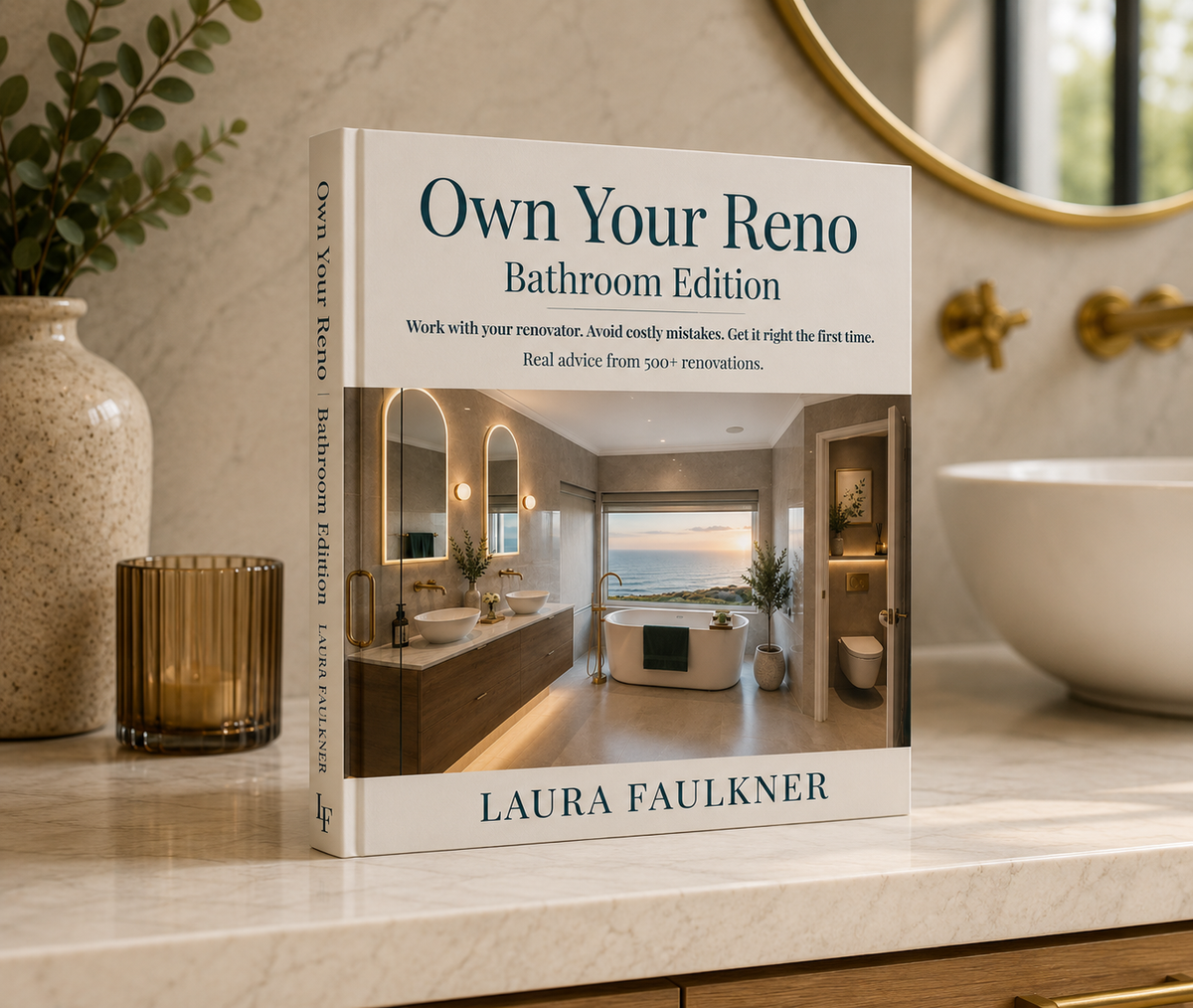 Own Your Reno Bathroom Edition book helping Australian homeowners plan bathroom renovations and avoid costly mistakes