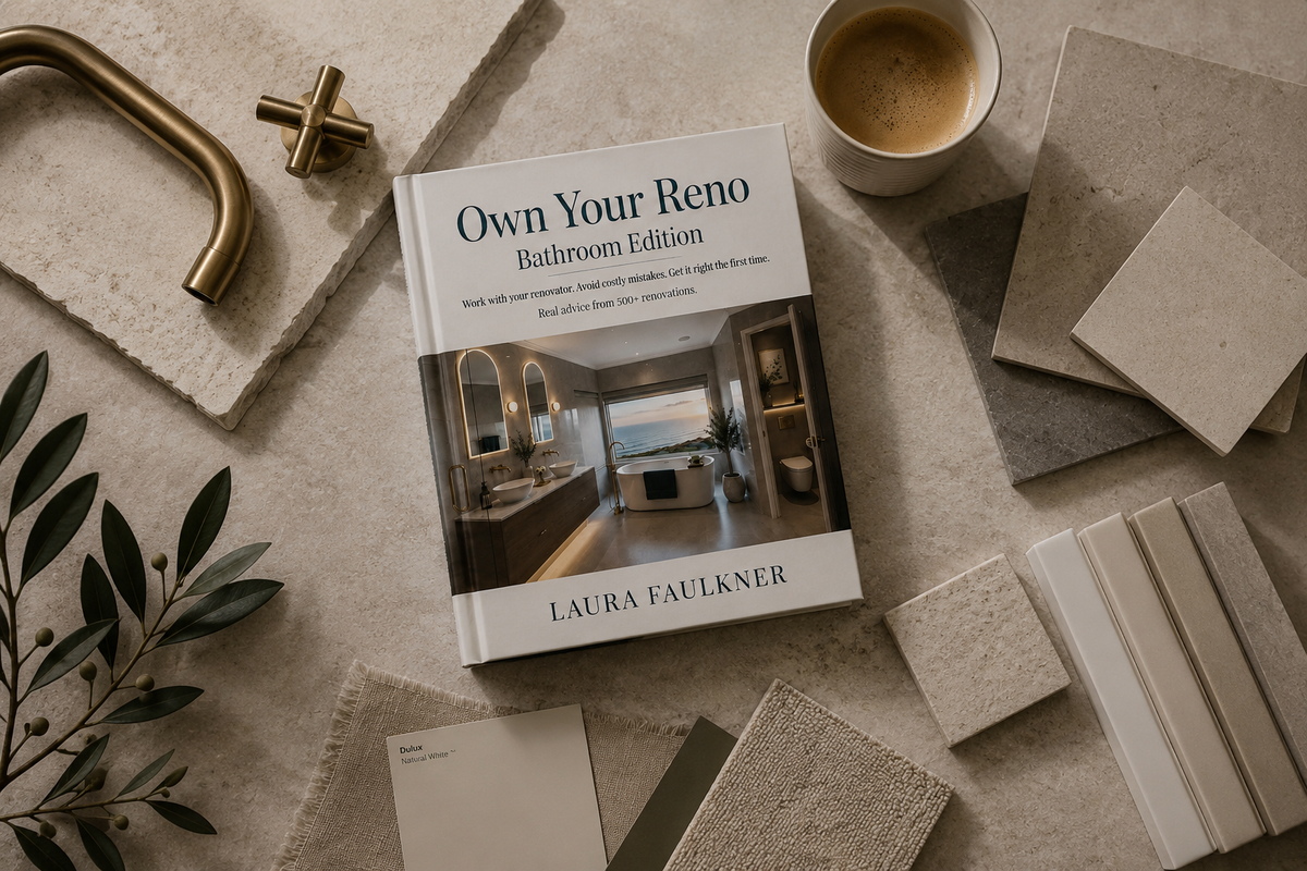Own Your Reno Bathroom Edition book helping Australian homeowners plan bathroom renovations and avoid costly mistakes